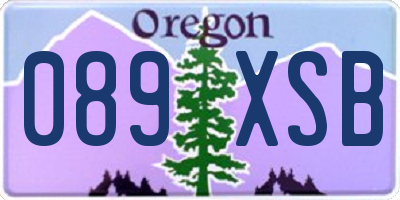 OR license plate 089XSB