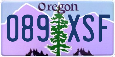 OR license plate 089XSF