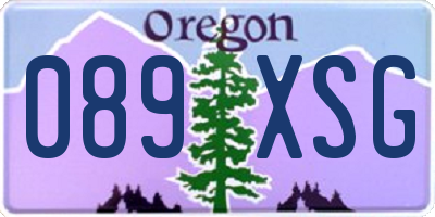 OR license plate 089XSG