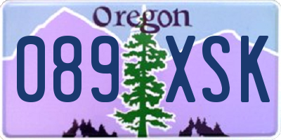 OR license plate 089XSK