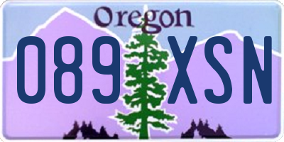 OR license plate 089XSN