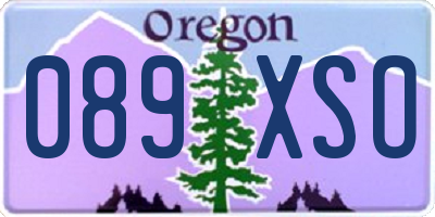 OR license plate 089XSO