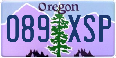 OR license plate 089XSP