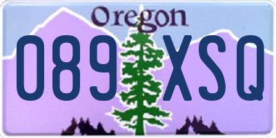 OR license plate 089XSQ