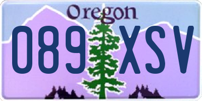 OR license plate 089XSV