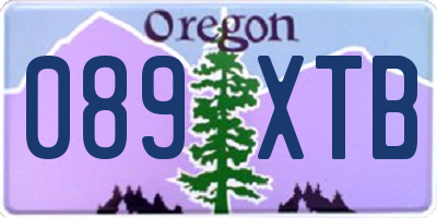 OR license plate 089XTB