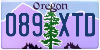 OR license plate 089XTD