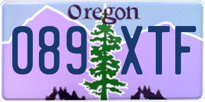 OR license plate 089XTF