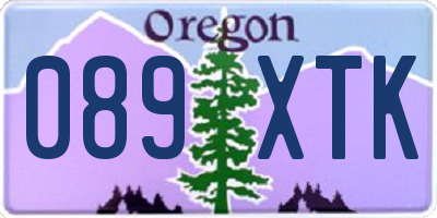 OR license plate 089XTK