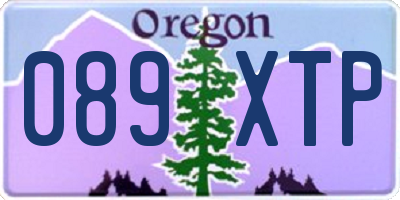 OR license plate 089XTP