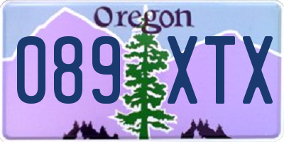 OR license plate 089XTX