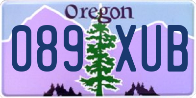 OR license plate 089XUB