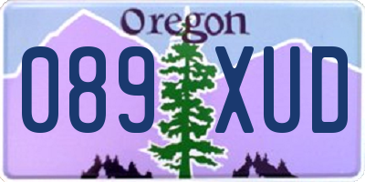 OR license plate 089XUD