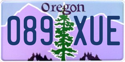 OR license plate 089XUE