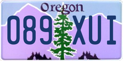 OR license plate 089XUI
