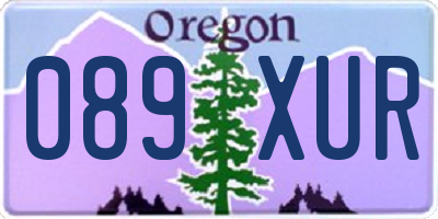 OR license plate 089XUR
