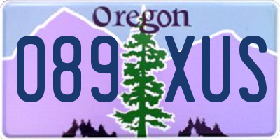 OR license plate 089XUS