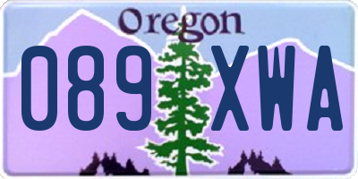 OR license plate 089XWA