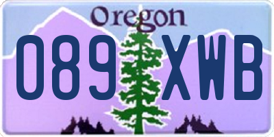 OR license plate 089XWB