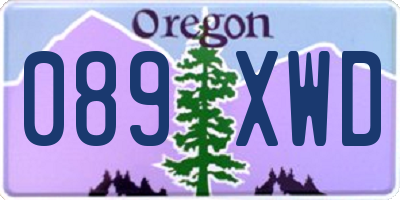 OR license plate 089XWD