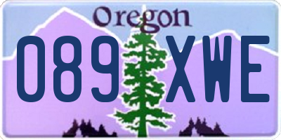 OR license plate 089XWE