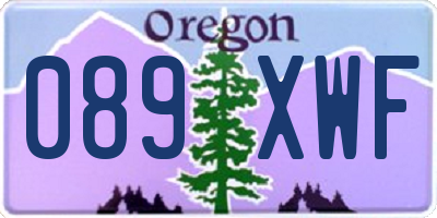 OR license plate 089XWF