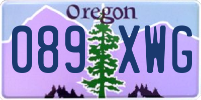 OR license plate 089XWG