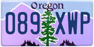 OR license plate 089XWP
