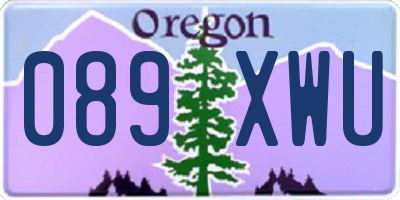 OR license plate 089XWU