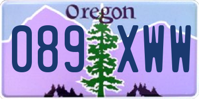 OR license plate 089XWW