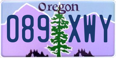 OR license plate 089XWY