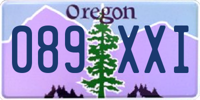 OR license plate 089XXI