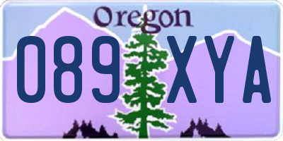 OR license plate 089XYA