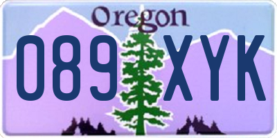 OR license plate 089XYK