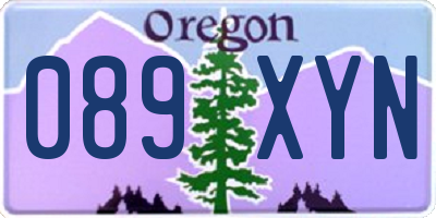 OR license plate 089XYN
