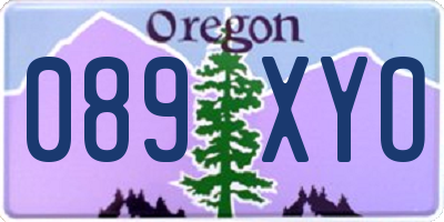 OR license plate 089XYO