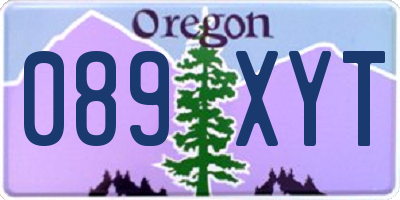 OR license plate 089XYT