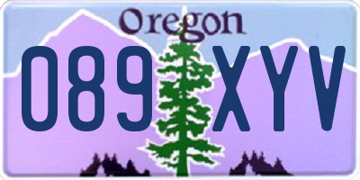 OR license plate 089XYV