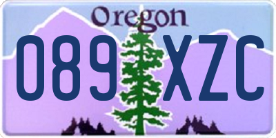 OR license plate 089XZC