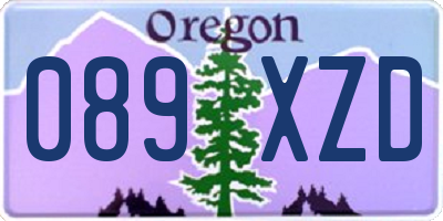 OR license plate 089XZD