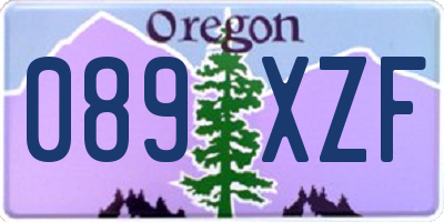 OR license plate 089XZF