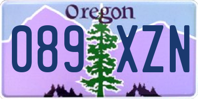 OR license plate 089XZN