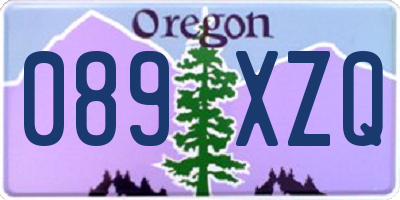 OR license plate 089XZQ