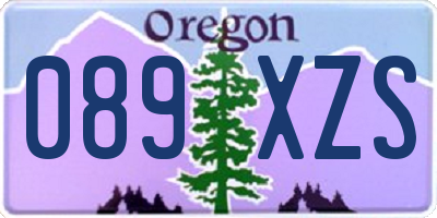 OR license plate 089XZS