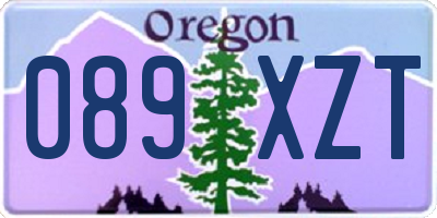 OR license plate 089XZT