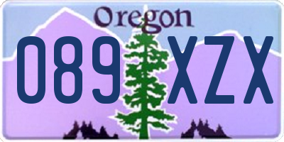 OR license plate 089XZX