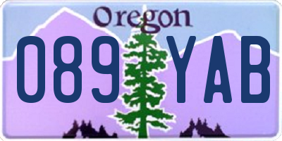 OR license plate 089YAB