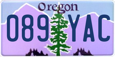 OR license plate 089YAC