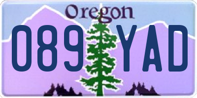 OR license plate 089YAD