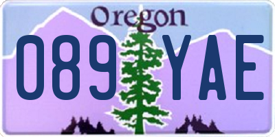 OR license plate 089YAE